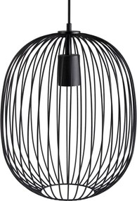 Lampă suspendată cu cablu OVELLA 1xE27/15W/230V Ø 34 cm neagră