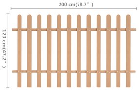 Gard din sipci, 200 x 120 cm, WPC 1, Maro, 120 cm