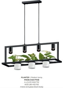 Lustra suspendata cu 4 spoturi si suport pentru plante PLANTER
