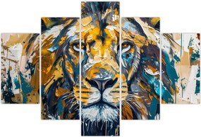 Tablou - pictură în ulei abstractă cu leu (150x105 cm)