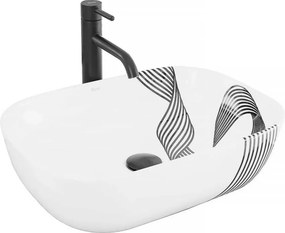 Lavoar pe blat Rea Belinda Sash negru-alb 46 cm