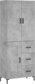 vidaXL Dulap înalt, gri beton, 69,5x34x180, lemn compozit