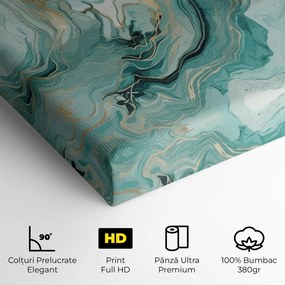 Tablou Canvas, 40x60cm, Dormitor si Living, Feng Shui, Apa, Green Gold Water