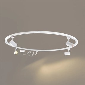 Sistem modern de iluminat pe șine cu 4 spoturi albe monofazate rotunde - Iconic Jeana