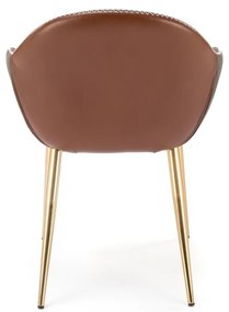 Scaun K304 piele ecologica gri maro