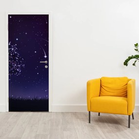 Fototapet pentru ușă - Noapte surprinsă prin ilustrație (95x205cm)