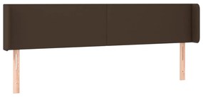 Tablie de pat cu aripioare maro 183x16x78 88 cm piele ecologica 1, Maro, 183 x 16 x 78 88 cm