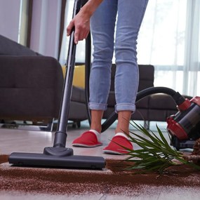 La mâna a doua: Aspirator fara sac Rosberg R51001B, 800W, HEPA, Ciclon, 2 L, Accesorii, Rosu