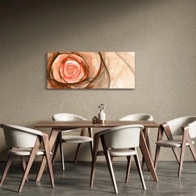Tablou - Abstract trandafir roz cu fundal alb (120x50 cm)