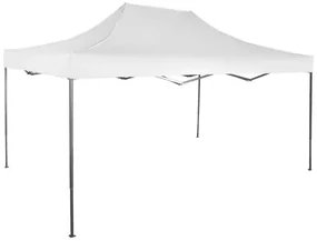 Pavilion de gradina, pliabil tip acordeon, cadru metalic 3 x 4.5 m, alb, PV13