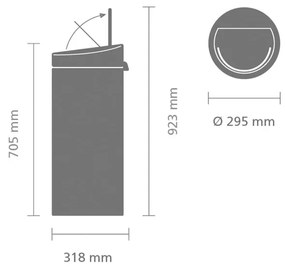 Coș de gunoi bej cu senzori de atingere din oțel 30 l Touch Bin – Brabantia