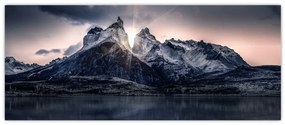 Tablou lacul cu munte (120x50 cm)