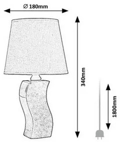 Lampă de masă Rabalux 74073 Dayami, gri