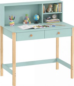 AIYAPLAY Birou pentru copii Masă de lucru pentru copii cu 3 compartimente deschise și 2 sertare 90x52x105 cm Verde | Aosom Romania