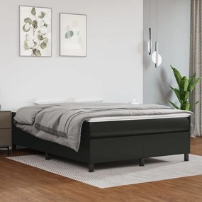 3121047 vidaXL Cadru de pat, negru, 140x200 cm, piele ecologică