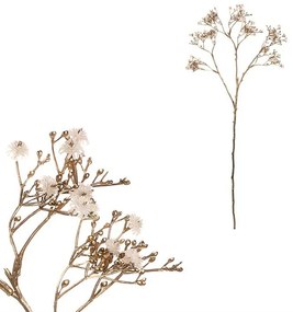 Set de ramuri de Gypsophila cu flori albe, 3 bucăți, auriu, 68 cm