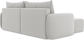 Colțar gri deschis extensibil/cu spațiu de depozitare cu tapițerie din catifea (cu colț pe partea stângă/cu șezlong) Kalena – Makamii