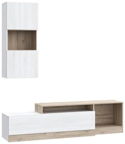 Ansamblu comoda TV Halmi alb stejar 180x39x190 cm