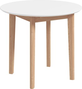 HOMCOM Masă de dining Masă de bucătărie Masă rotundă, design scandinav, 75 cm x 75 cm x 76 cm, Alb + natural | Aosom Romania