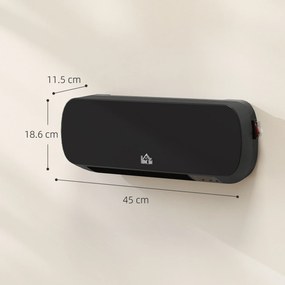 HOMCOM Aerotermă Electrică de Perete cu Telecomandă și Timer 12h, Negru | Aosom Romania