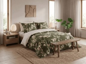 Lenjerie de pat din microfibra tip flanel OLVERIA verde masliniu Dimensiune lenjerie de pat: 70 x 90 cm | 140 x 200 cm