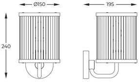 Lampă de perete Zuma Line W0528-01F-F4AC SERGIO 1xE14/60W/230V argintiu
