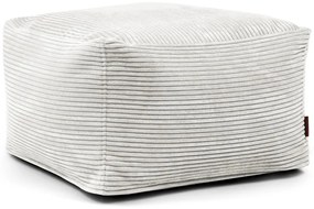 Fotoliu bean bag crem cu tapițerie din catifea reiată Softbox MooG – SLOWDOWN