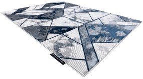 Covor DE LUXE modern 632 Geometric - structural cremă / albastru inchis