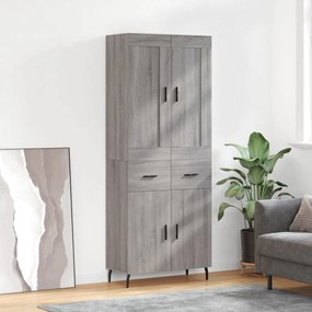vidaXL Dulap înalt, gri sonoma, 69,5x34x180 cm, lemn compozit