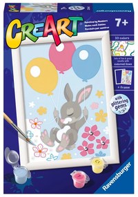 CREART PICTURA PE NUMERE PENTRU COPII IEPURAS CU BALOANE SI CU PIETRE SCLIPITOARE - RAVENSBURGER (RVSPBN23564)
