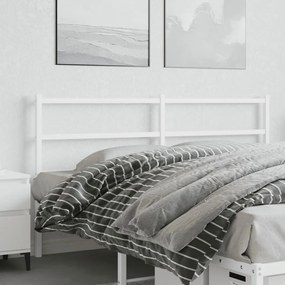355449 vidaXL Tăblie de pat metalică, alb, 160 cm