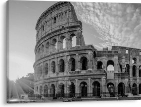 Tablou - Colosseum din Roma, alb-negru (70x50 cm)