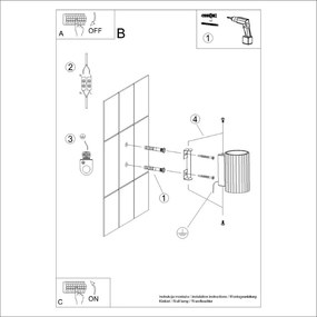 Aplică de perete neagră Gleam – Sollux