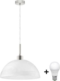 Lustră LED cu cablu, 1xE27/60W/230V, alb/transparent