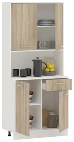 Bufet Oma, Stejar Sonoma/Alb, L 84 cm