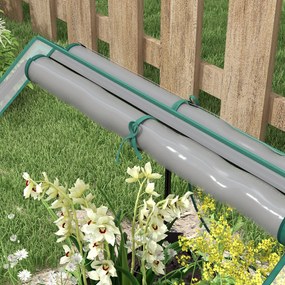 Outsunny Pătrat pentru grădină cu mini-seră, jardiniere ridicată din oțel galvanizat, 70 x 70 x 90 cm, gri închis | Aosom Romania