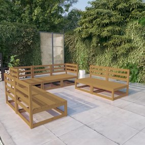 3075422 vidaXL Set mobilier de grădină, 7 piese, maro miere, lemn masiv de pin