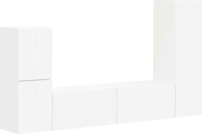 vidaXL Set comodă TV Pe perete 4 pcs Alb Lemn compozit