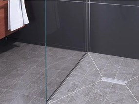 Set rigola de dus cu capac inox, Kessel Linearis Compact, 75cm, Multistop, faiantabil, 45600.63FM