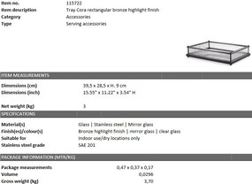 Tava design LUX Cora Rectangular, bronz 115722 HZ