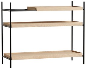 Raft regal "Tray", mărime joasă, 4 variante - Woud Variantă: rafturi din stejar deschis la culoare - 1 scurt, 2 lungi