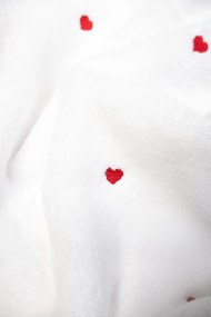 Prosop MICRO LOVE 50x100 cm Alb – Inimioare roșii