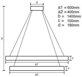 Lustră LED dimabilă pe cablu LED/65W/230V 3000-6500K crom + telecomandă