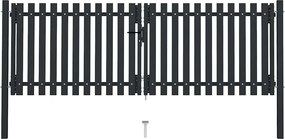 vidaXL Poartă de gard cu ușă dublă, oțel, 300x75 cm, antracit