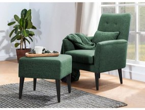 Set canapea extensibilă, Unique Design, 867UNQ1682, Lemn de carpen, Verde