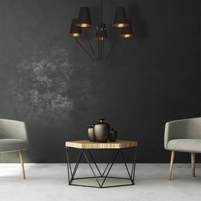 Lustră pe tijă VICTORIA 5xE27/60W/230V negru