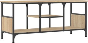 vidaXL Comodă TV, stejar sonoma, 100x35x45 cm, lemn prelucrat & fier