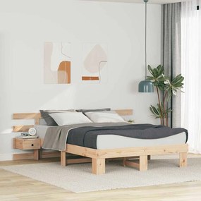 vidaXL Cadru de pat cu sertar Maro 150 x 200 cm Lemn masiv de pin