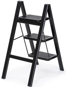 Scară pliabilă din oțel 4Home Steel, 3 trepte,negru