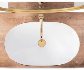 REA-U8570 - Lavoar pentru blat ROYAL 36x62 cm ceramică/alb lucios/auriu